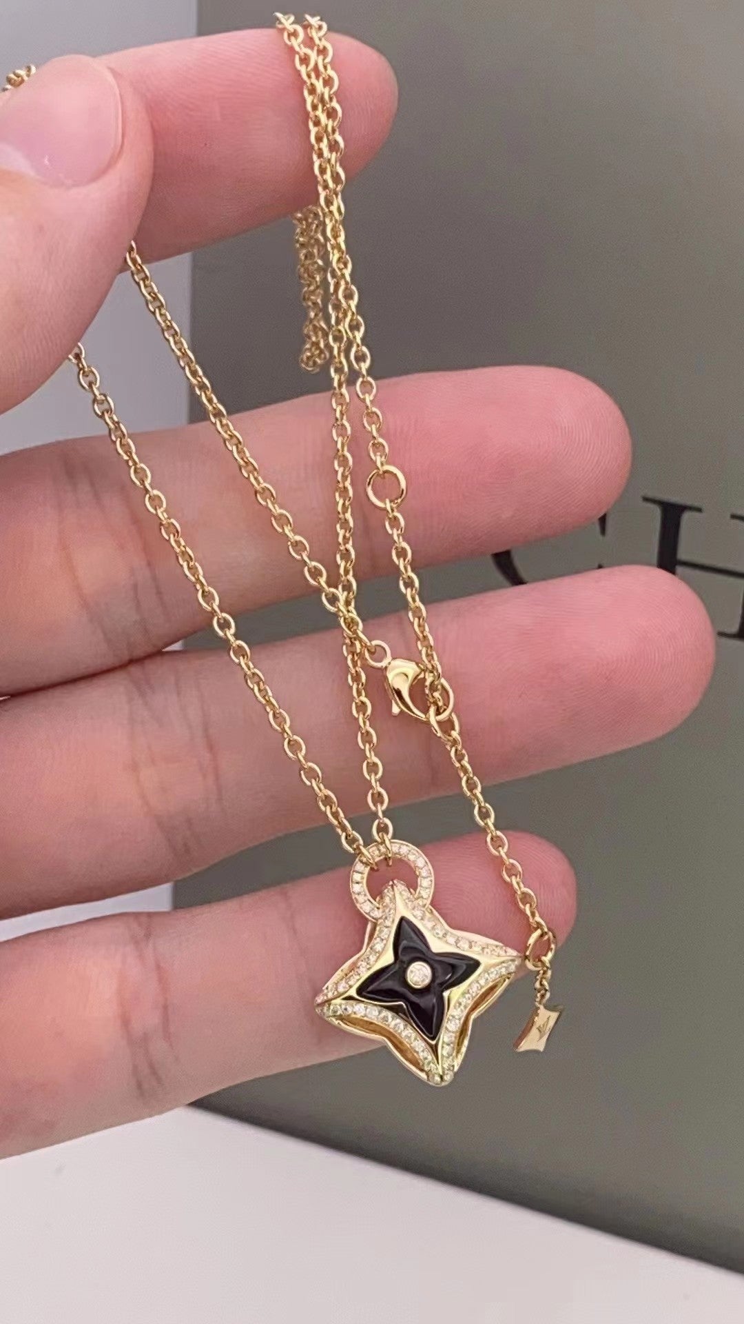 [⭐DORISW] STERN-ANHÄNGER ROSÉGOLD DIAMANT-HALSKETTE
