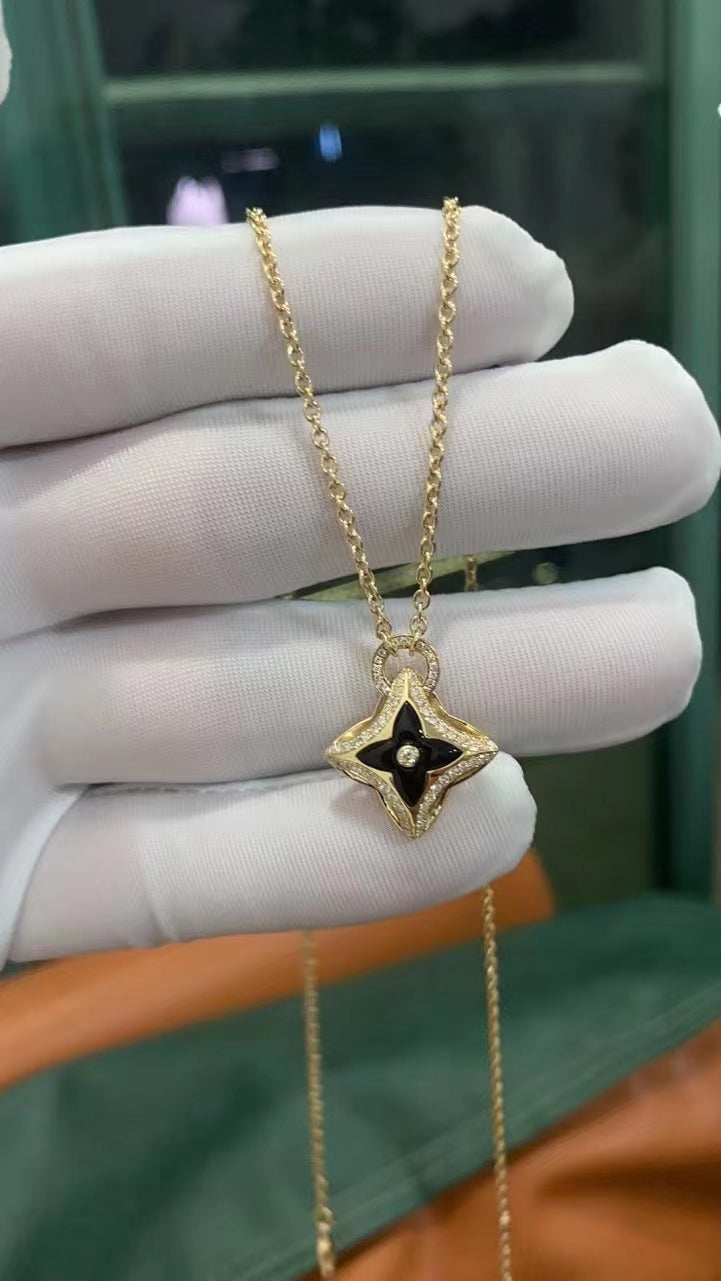[⭐DORISW] STERN-ANHÄNGER ROSÉGOLD DIAMANT-HALSKETTE