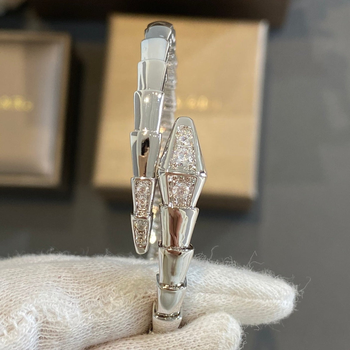 [⭐DORISW]SERPENTI BRACELET DIAMONDS SILVER