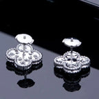[⭐DORISW] CLOVER 1 MOTIFS DIAMOND STUD EARRINGS SILVER