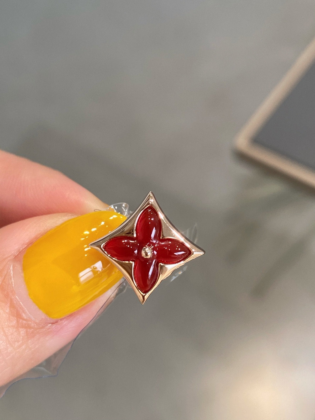 [⭐DORISW] スター＆サン ピンクゴールド カーネリアン スタッドピアス
