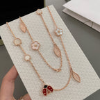 [⭐DORISW] LUCKY SPRING 15 MOTIFS ROSE GOLD NECKLACE