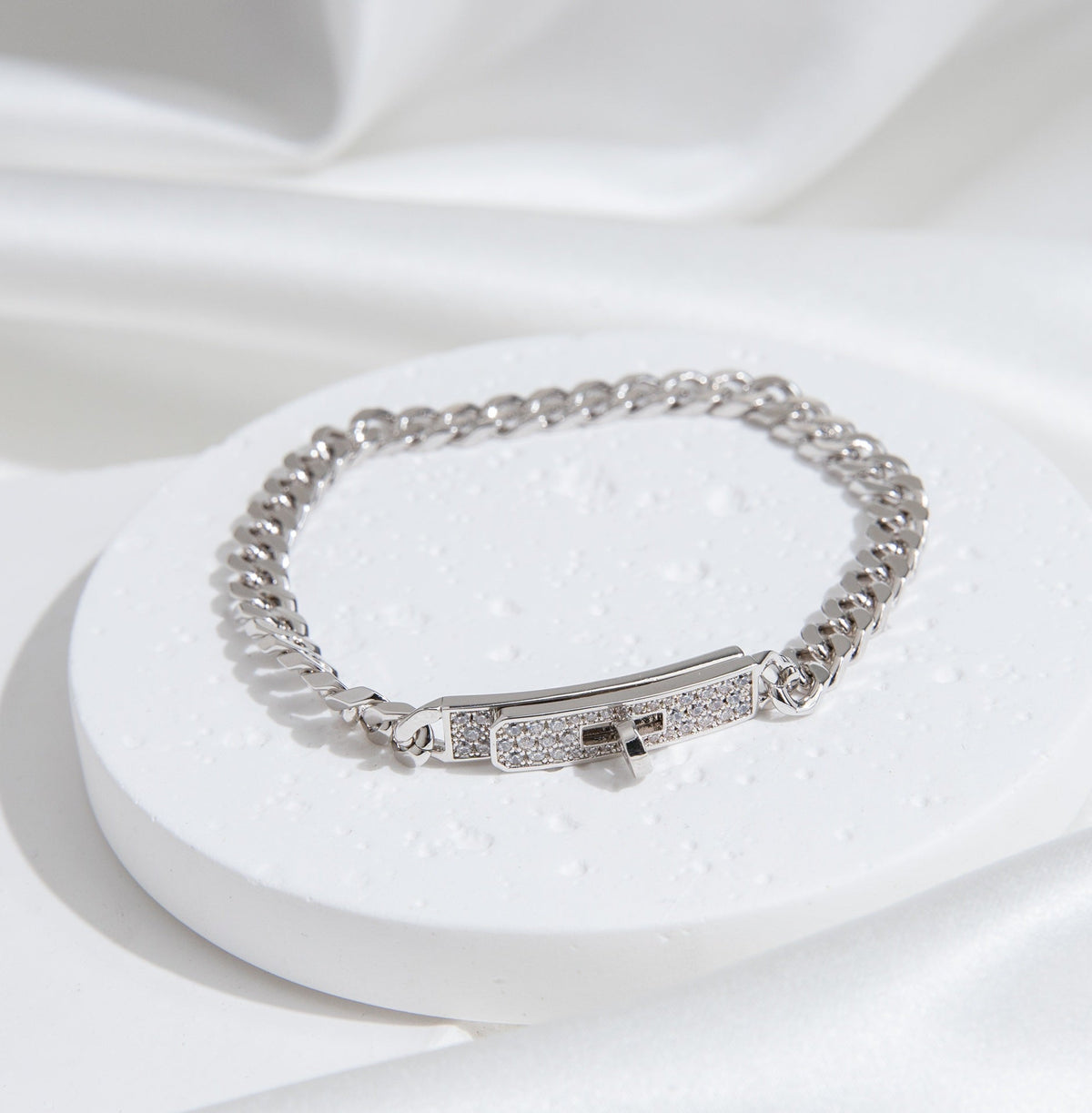 [⭐DORISW] KELLY CHAIN SILVER DIAMOND BRACELET