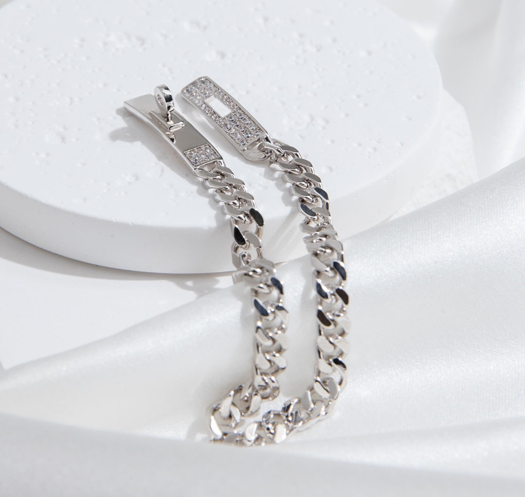 [⭐DORISW] KELLY CHAIN SILVER DIAMOND BRACELET