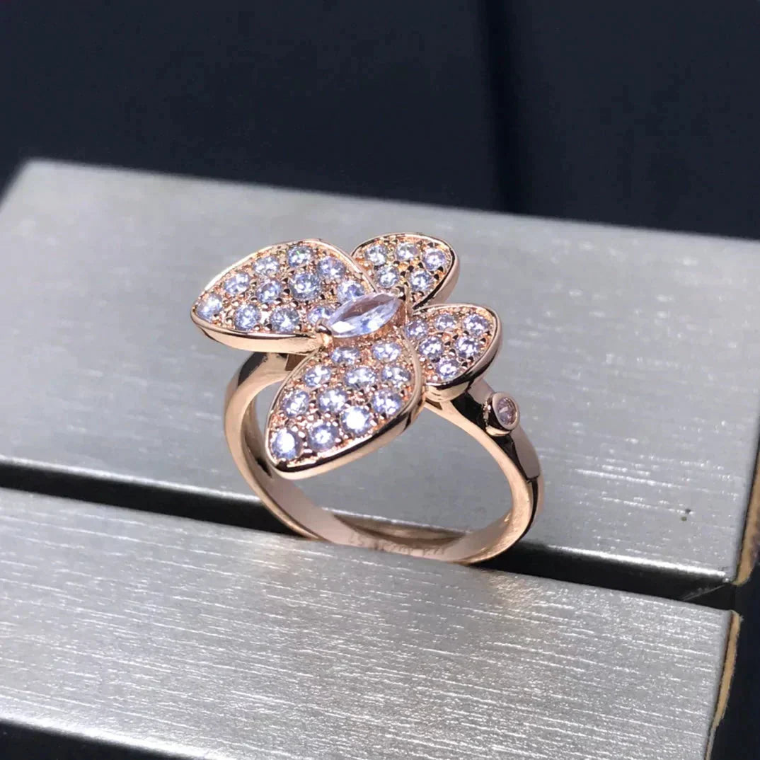 [⭐DORISW] BUTTERFLY PINK GOLD DIAMOND RING