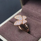 [⭐DORISW] BUTTERFLY PINK GOLD DIAMOND RING