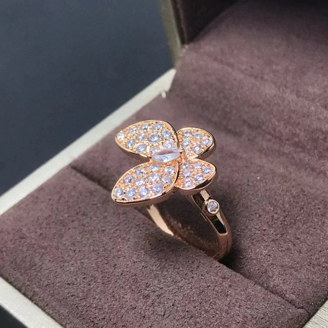 [⭐DORISW] BUTTERFLY PINK GOLD DIAMOND RING