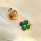 [⭐DORISW] CLOVER MEDIUM 1 MOTIV MALACHIT DIAMANT OHRRINGE