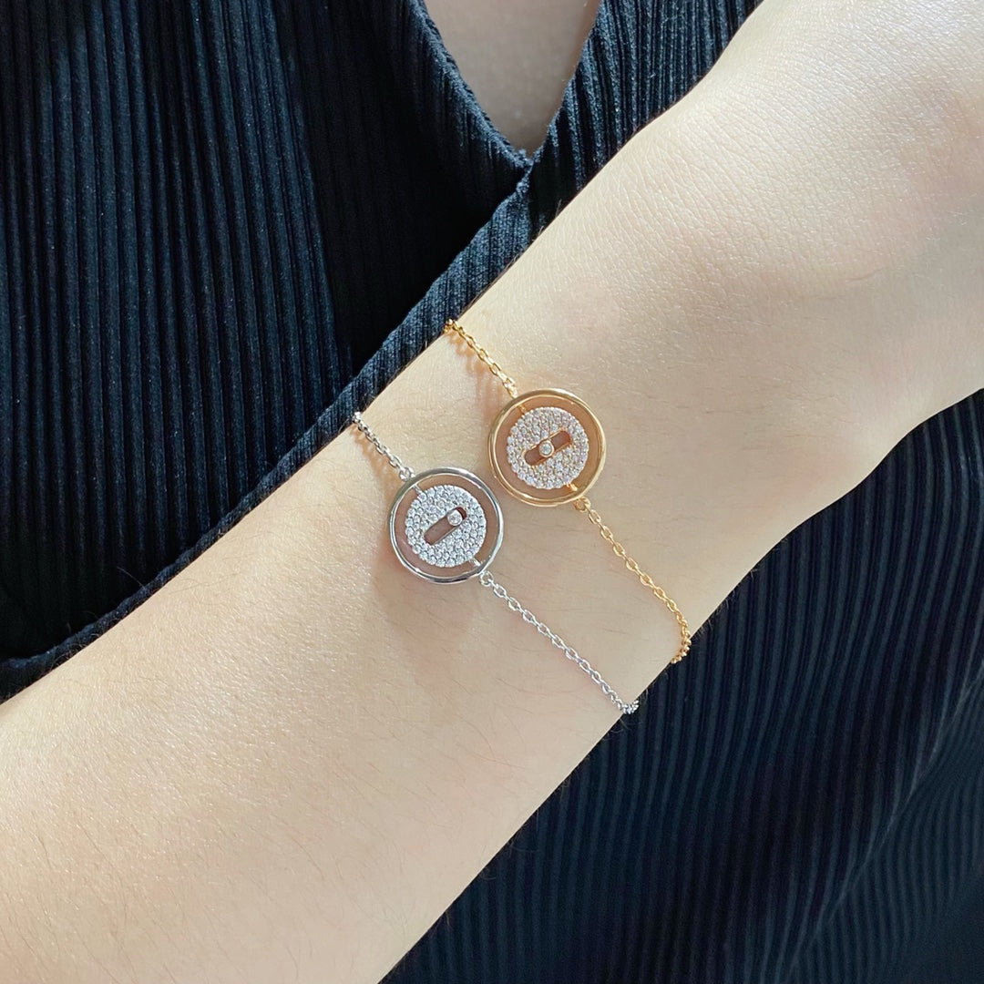 [⭐DORISW]LUCKY MOVE DIAMOND PAVED BRACELET