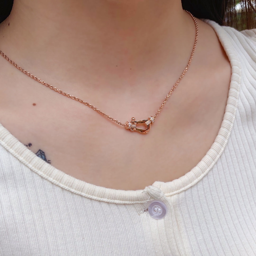 [⭐DORISW] FORCE 10 HALSKETTE AUS ROSÉGOLD MIT DIAMANTEN