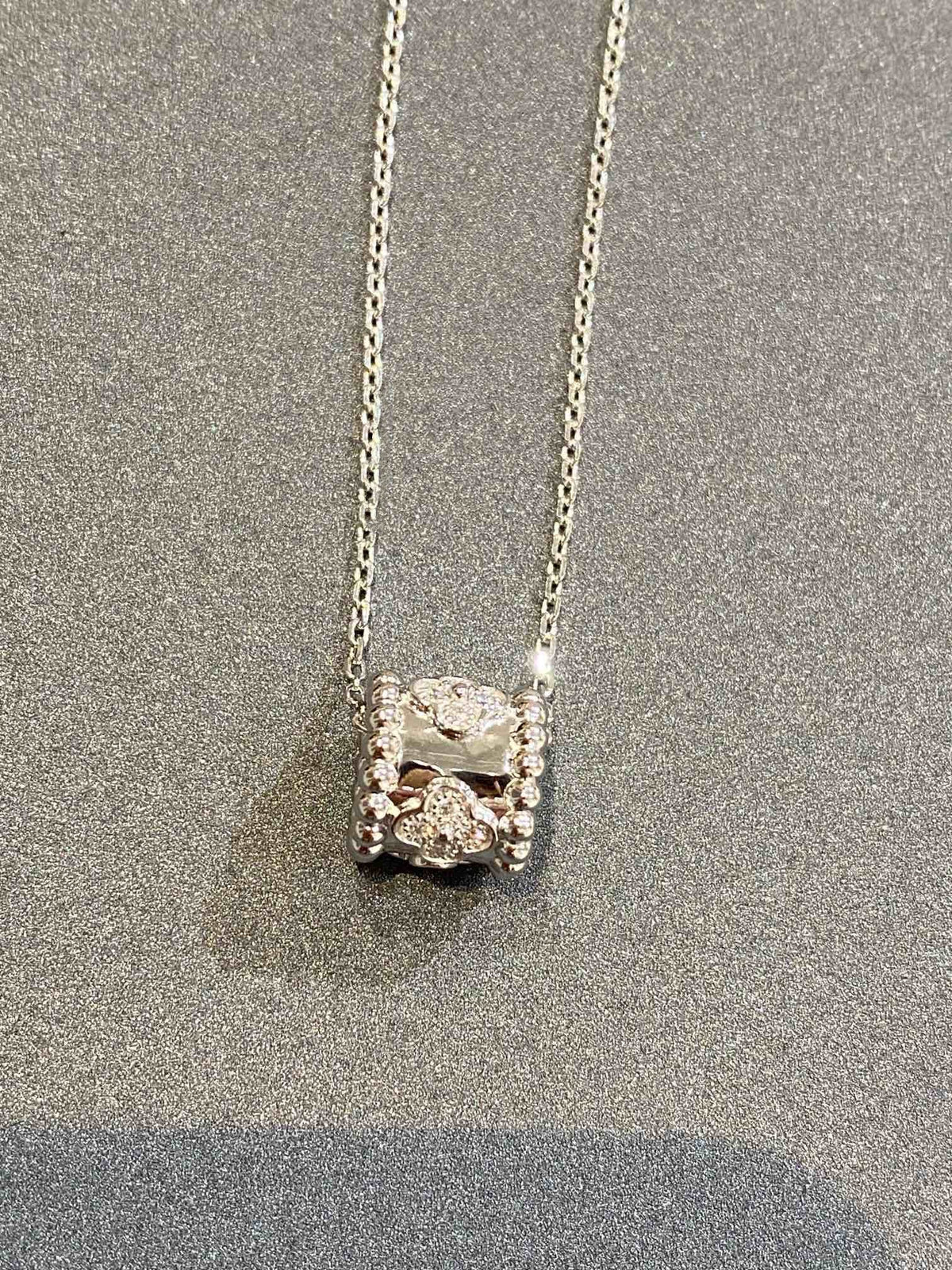[⭐DORISW] PERLEE PEDANT SIVLER DIAMOND NECKLACE