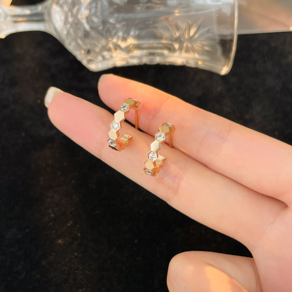 [⭐DORISW] BEE LOVE DIAMOND HOOP EARRINGS