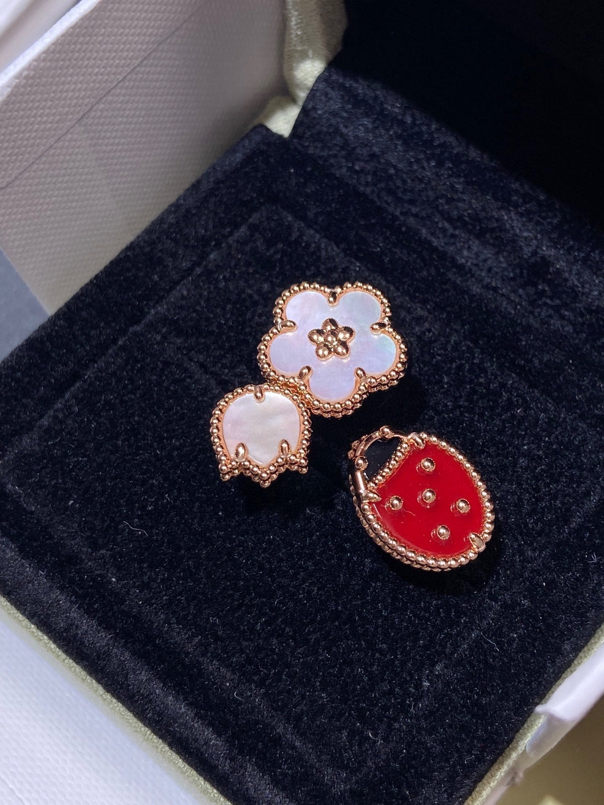 [⭐DORISW] LUCKY 3 MOTIF ROSE GOLD RING
