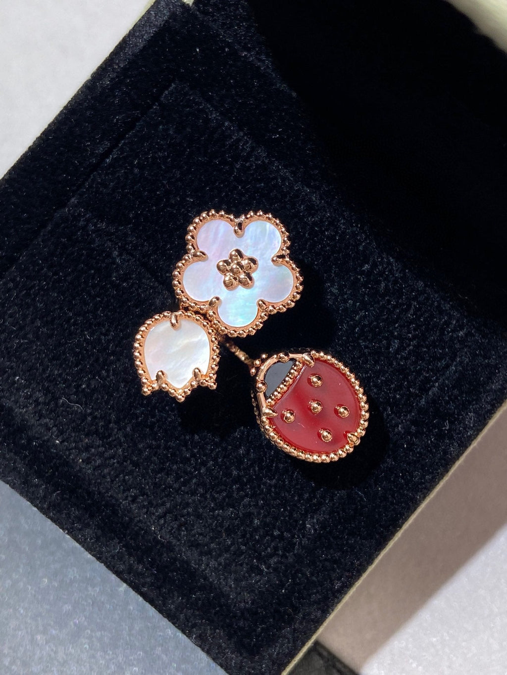 [⭐DORISW] LUCKY 3 MOTIF ROSE GOLD RING