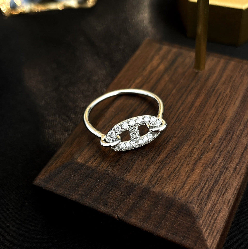 [⭐DORISW] RONDE SMALL SILVER DIAMOND RING