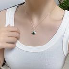 [⭐DORISW]DREAM MALACHIT-DIAMANT-HALSKETTE MIT PINKGOLD-PAVÉ