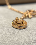 [⭐DORISW]DREAM MOP DIAMOND PAVED PINK GOLD NECKLACE
