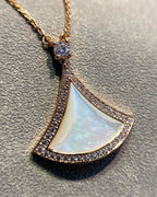 [⭐DORISW]DREAM MOP DIAMOND PAVED PINK GOLD NECKLACE