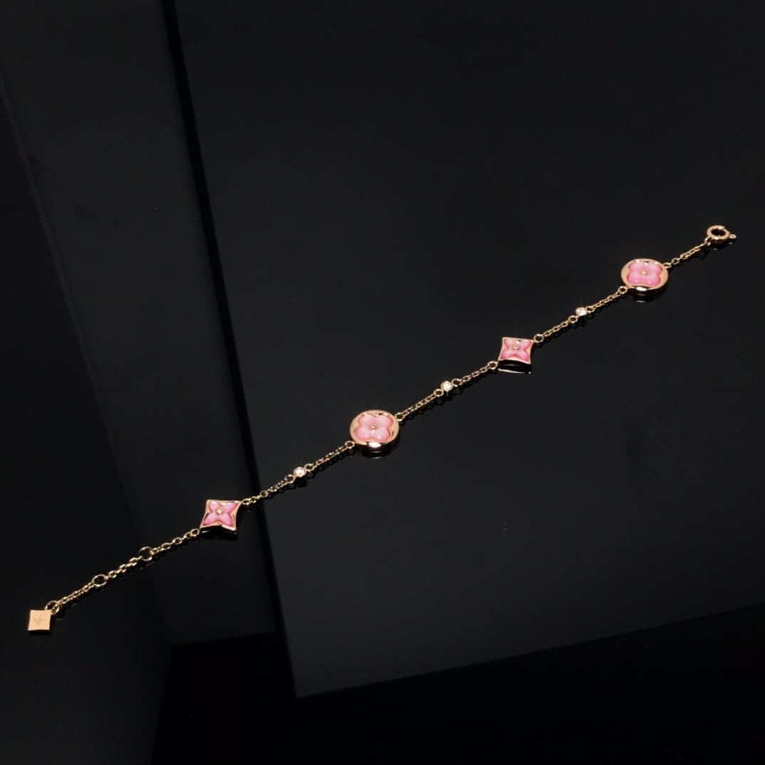 {
  "[⭐DORISW] STAR AND SUN 4 MOTIF PINK MOP PINK GOLD BRACELET": "[⭐DORISW] スター＆サン 4モチーフ ピンクMOP ピンクゴールド ブレスレット"
}