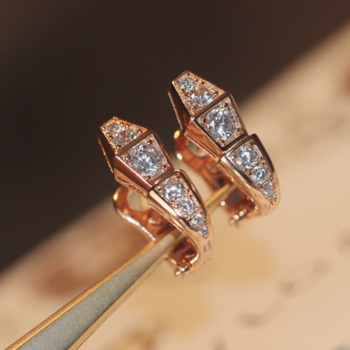 [⭐DORISW]SERPENT OHRRINGE IN ROSÉGOLD MIT DIAMANTEN
