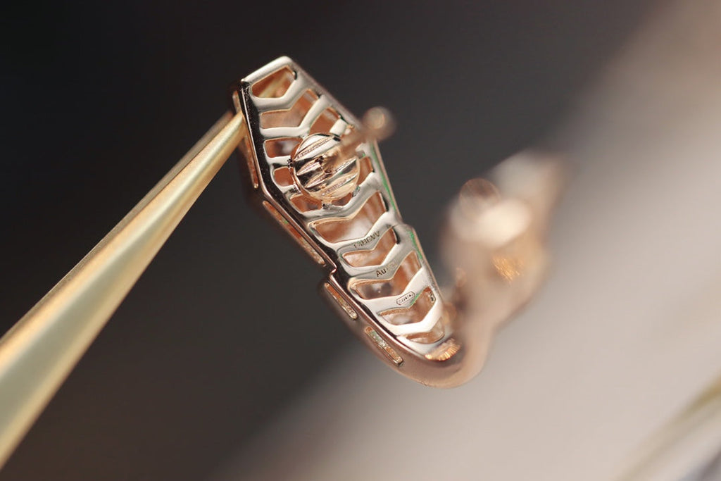 [⭐DORISW]SERPENT OHRRINGE IN ROSÉGOLD MIT DIAMANTEN