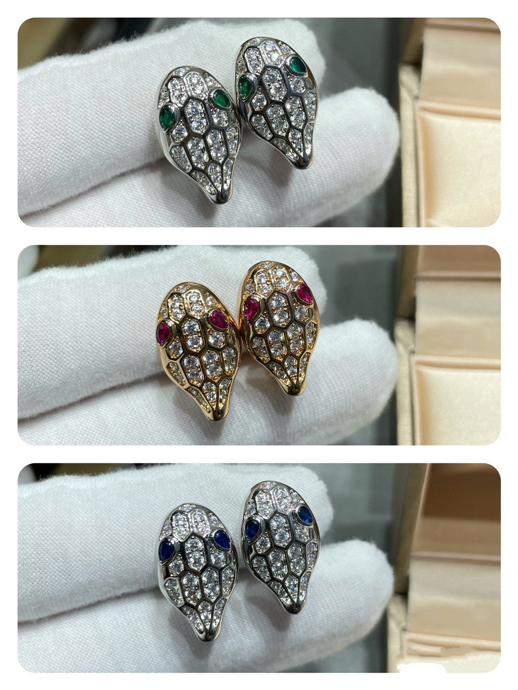 [⭐DORISW]サーペントダイヤモンドスタッドピアス