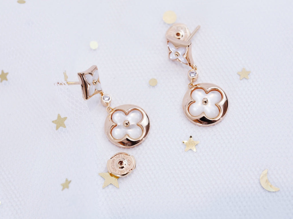 [⭐DORISW] STAR AND SUN PINK GOLD MOP DROP EARRINGS