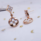 [⭐DORISW] STAR AND SUN PINK GOLD MOP DROP EARRINGS