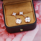 [⭐DORISW] STAR AND SUN PINK GOLD MOP DROP EARRINGS