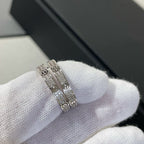 [⭐DORISW] LOVE DIAMOND SILVER HOOP EARRINGS