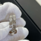 [⭐DORISW] LOVE DIAMOND SILVER HOOP EARRINGS