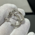 [⭐DORISW] LOVE DIAMOND SILVER HOOP EARRINGS