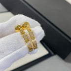 [⭐DORISW] LOVE DIAMOND GOLD HOOP EARRINGS