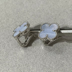 [⭐DORISW] CLOVER CHALCEDONY SILBER-STEKKEROHRRINGE