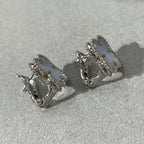 [⭐DORISW] CLOVER CHALCEDONY SILBER-STEKKEROHRRINGE