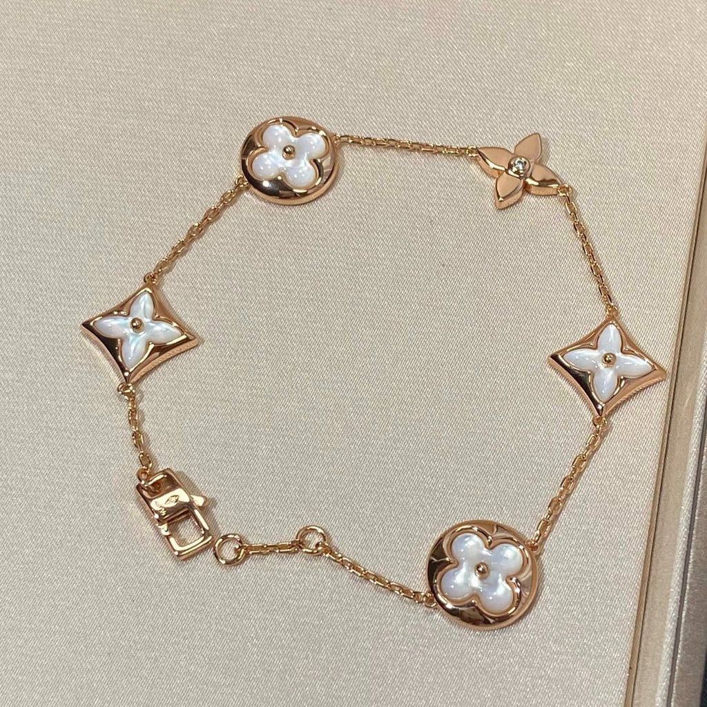 [⭐DORISW] STERN UND SONNE 5-MOTIV PERLMUTT ROSÉGOLD ARMBAND