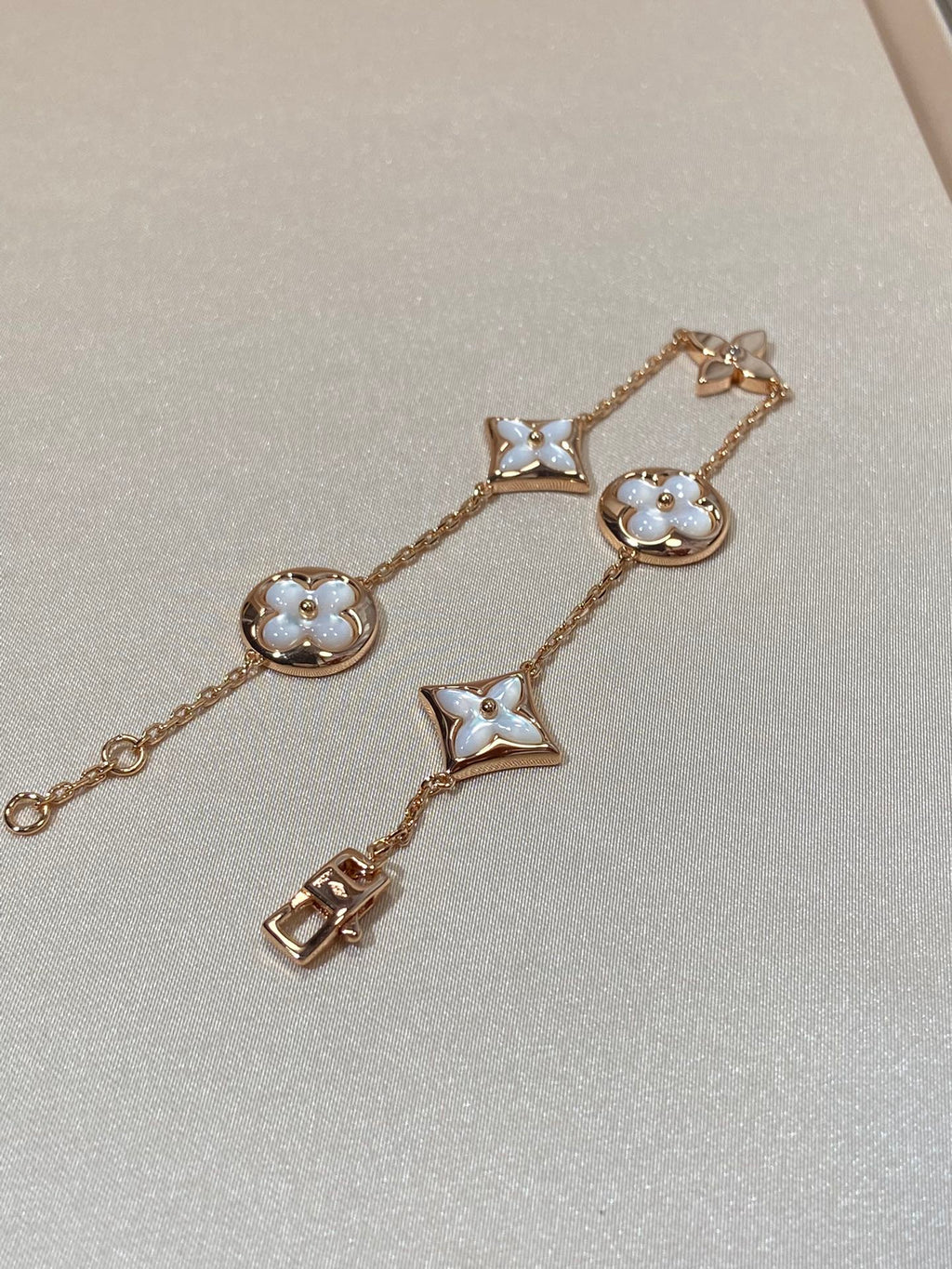 [⭐DORISW] STERN UND SONNE 5-MOTIV PERLMUTT ROSÉGOLD ARMBAND