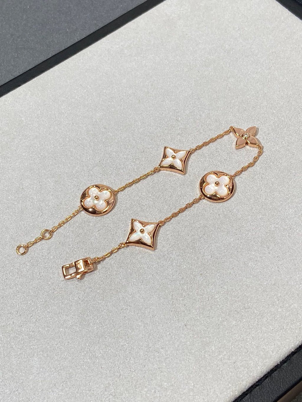 [⭐DORISW] STERN UND SONNE 5-MOTIV PERLMUTT ROSÉGOLD ARMBAND