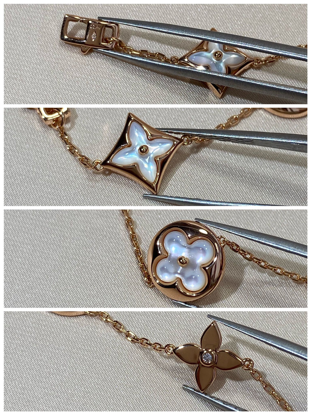 [⭐DORISW] STERN UND SONNE 5-MOTIV PERLMUTT ROSÉGOLD ARMBAND