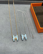 [⭐DORISW] POP H SKY BLUE NECKLACE