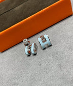 [⭐DORISW] POP H SKY BLUE STUD EARRINGS