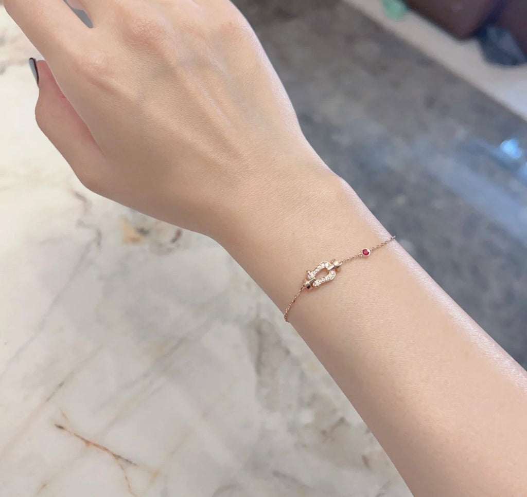 [⭐DORISW] FORCE 10 DIAMOND CHAIN LINK PINK GOLD BRACELET