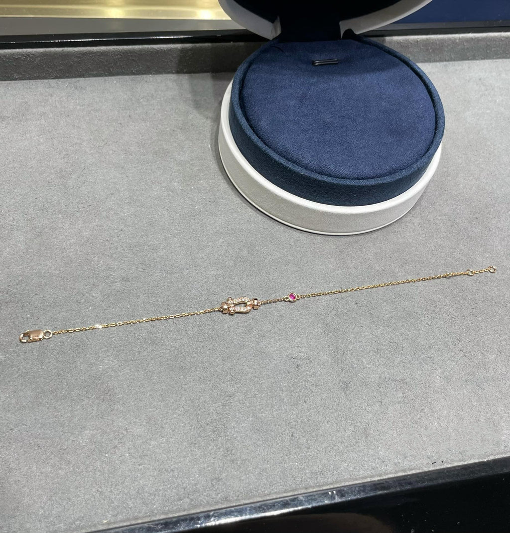 [⭐DORISW] FORCE 10 DIAMOND CHAIN LINK PINK GOLD BRACELET