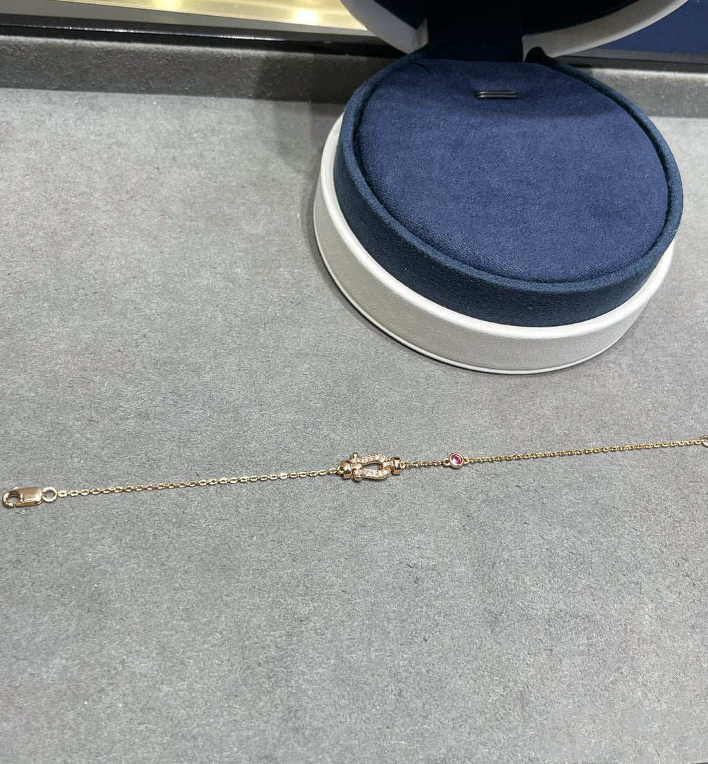 [⭐DORISW] FORCE 10 DIAMOND CHAIN LINK PINK GOLD BRACELET