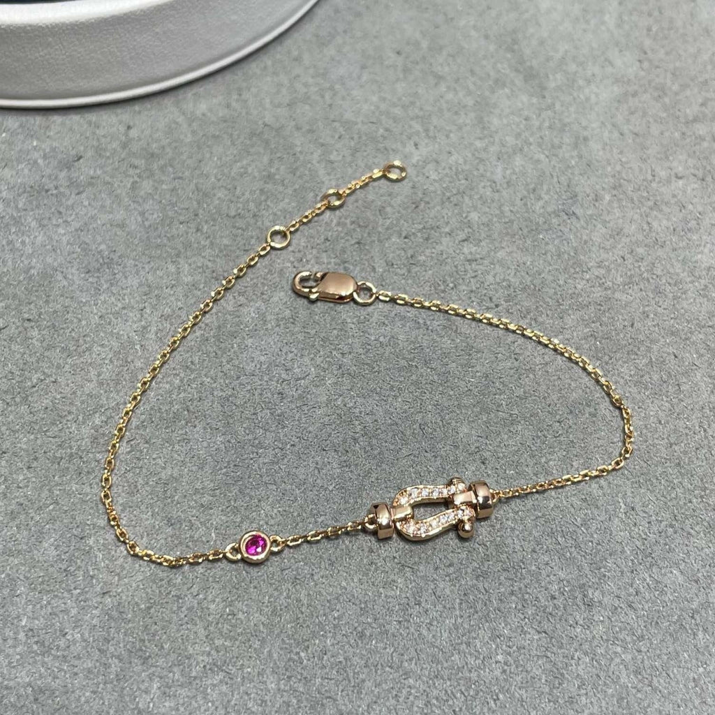 [⭐DORISW] FORCE 10 DIAMOND CHAIN LINK PINK GOLD BRACELET