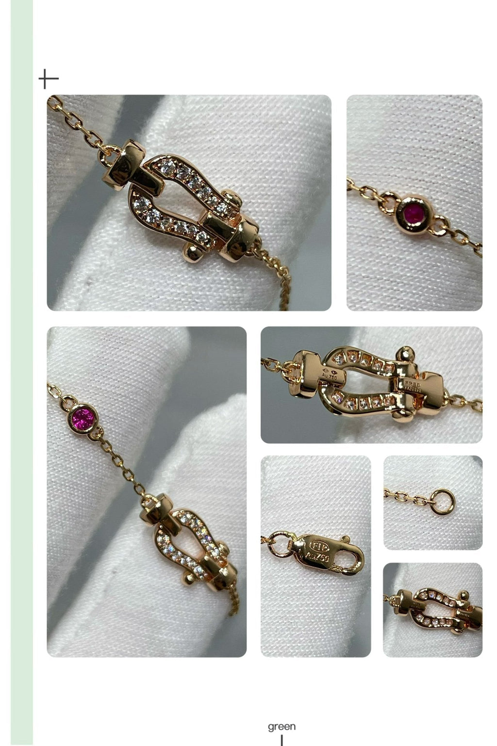 [⭐DORISW] FORCE 10 DIAMOND CHAIN LINK PINK GOLD BRACELET