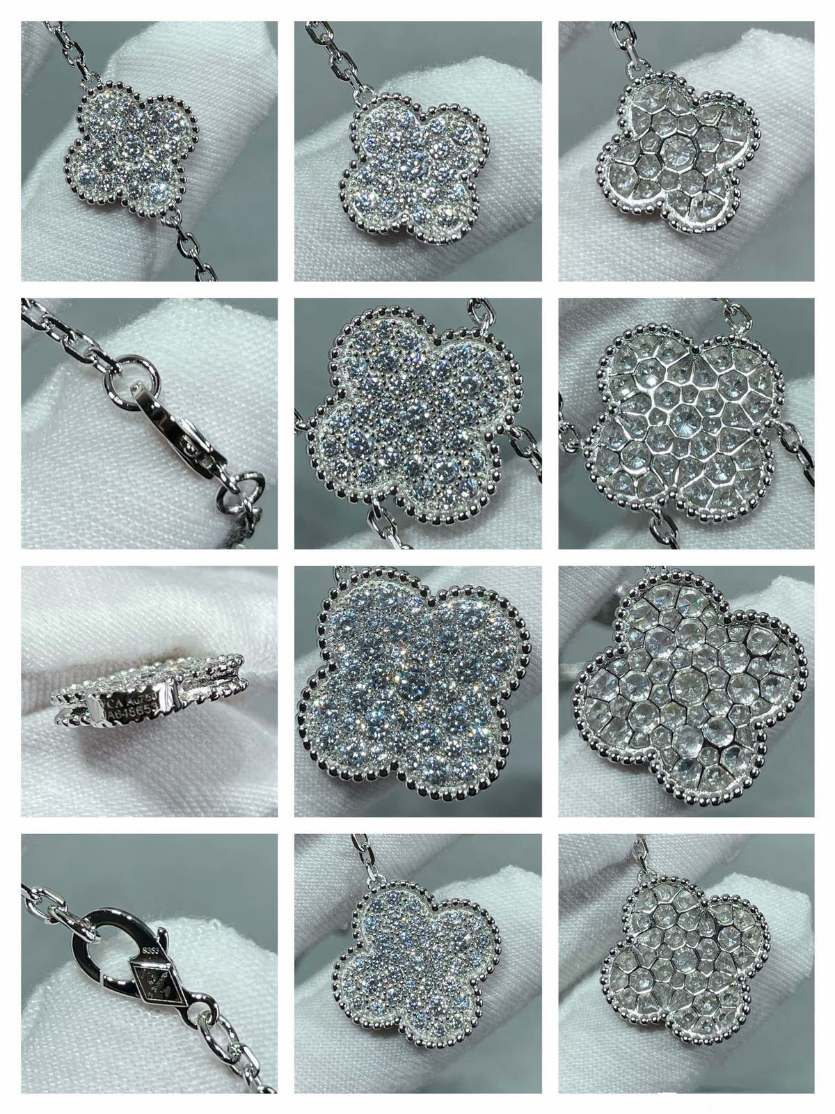 [⭐DORISW] CLOVER 6-MOTIV-HALSKETTE MIT DIAMANT-PAVÉ