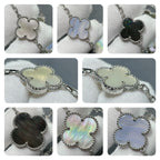 [⭐DORISW] CLOVER 16 MOTIV CHALCEDON PERLMUTT SILBERHALSKETTE
