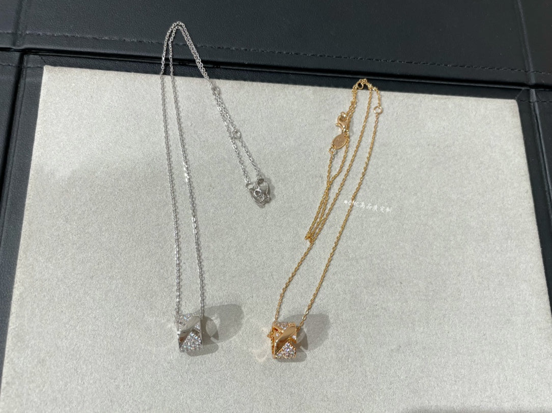 [⭐DORISW] LIENS EVIDENCE HALSKETTE MIT DIAMANTBESATZ