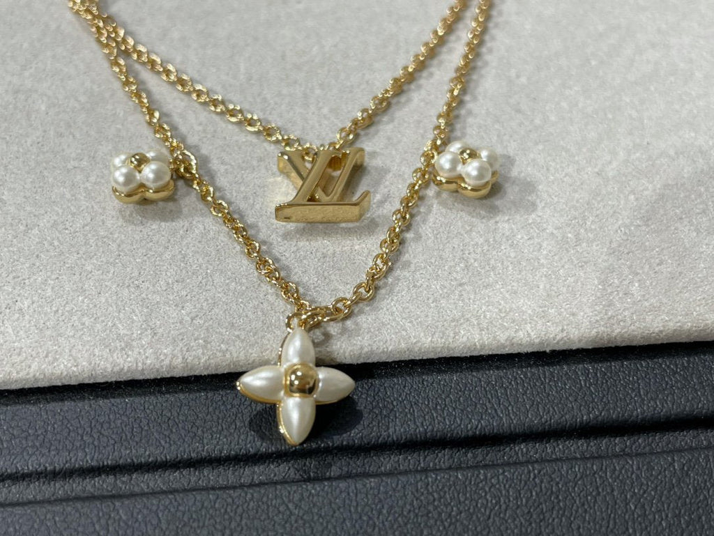 [⭐DORISW] FLOWERGRAM GOLD MOP DOPPELREIHIGE HALSKETTE